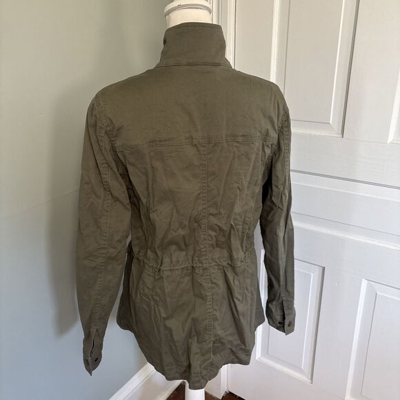 L.L. Bean Classic Utility Jacket Coat Olive Army Green Women's Size Medium - Picture 3 of 5